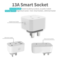 Prise électrique intelligente WiFi Zigbee UK 13A avec fonction de mesure