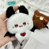 Porte-clés pendentif E Funny Bat Deviruchi, adorable ours fantôme en peluche qui couine, pour sac, super doux, rembourré en coton PP, 8 cm, unisexe