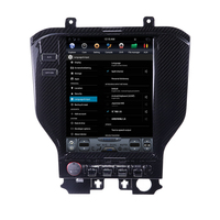 Pemutar Multimedia Mobil Carbon Fiber Qualcomm Android 13 untuk Ford Mustang 2015-2021, GPS Tesla Carplay, Radio Stereo, Layar Head Unit