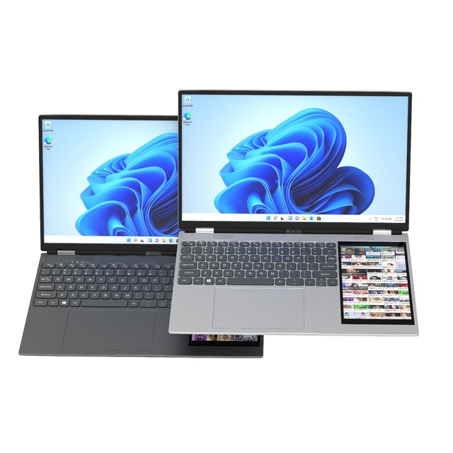 New Fashion Design OEM 15.6" +7" Touch Dual Screen 16GB 2TB SSD Intel N95 English Business Laptop Wireless Windows 11 Quad Core
