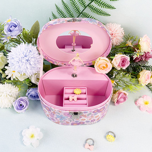 Caja de Música de Papel Ovalada Giratoria con Manivela Yiyu, Diseño Personalizado, Espejo, Organizador de Joyas Ecológico, Decoración de Escritorio, Juguete - Product Image 4