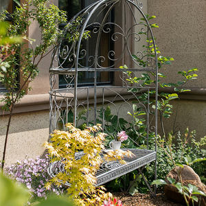 Élégant décoration de jardin de mariage en <span class=keywords><strong>fer</strong></span> <span class=keywords><strong>forgé</strong></span>, <span class=keywords><strong>tonnelle</strong></span> extérieure, Pergola, arche avec siège - Product Image 2