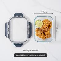 Ensemble de boîtes à lunch en verre hermétiques pour la cuisine, contenants de stockage alimentaire étanches, imprimés, utilisables au micro-ondes et au réfrigérateur, tailles personnalisables