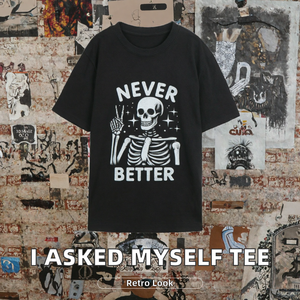 OEM ODM Skeleton <b>T</b> <b>Shirt</b> <b>Funny</b> Sarcastic Mental Health Tee Vintage Distressed Black Crew Neck Short Sleeve <b>Men</b> - Product Image 2