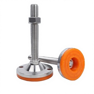 Pieds de nivellement réglables en acier inoxydable sur mesure M10/12/16/20, patins en caoutchouc pour nivellement de machines, niveleurs de pieds de meubles - Product Image 1