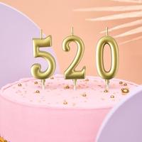 Bougies d'anniversaire dorées à chiffres (0-9) de 10 pièces, décorations de gâteau scintillantes non parfumées pour anniversaires, mariages, anniversaires de mariage et fêtes