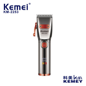 Kemei Hair Clipper KM-2253 Metal Body LCD Display <b>USB</b> <b>Charging</b> Electric Hair Trimmer For Men Salon Use - Product Image 4