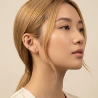 Maina Round Ball Inlaid Zircon Cartilage Earrings ASTM F136 Titanium Labret Piercing Internally Thread Ear Lip Stud for Women