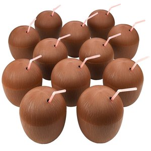 Custom Natural Coconut Cups Keramische Hawaiian <span class=keywords><strong>Tiki</strong></span> Mok Natuurlijke Coconut Cups Groothandel <span class=keywords><strong>Brown</strong></span> Coconut Cup Voor Bar Decor Reizen Mok