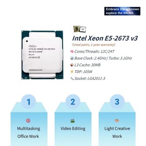 ชุดเมนบอร์ดเดสก์ท็อปขนาดไมโคร ATX 2011 X99 X99-P3ใหม่คุ้มค่ากับ <span class=keywords><strong>Intel</strong></span> Xeon E5เมนบอร์ด DDR3 X99 CPU 2673 V3 - Product Image 2
