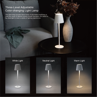 Lampe de table LED moderne sans fil rechargeable à gradation tactile portable avec coque en métal en fer pour la lecture et la décoration de la maison