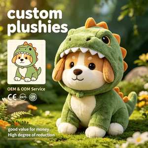 Disfraz de <span class=keywords><strong>Dinosaurio</strong></span> Personalizado al por Mayor, Peluche de Shiba Inu, Juguete de Peluche para Perro, Lindo Peluche de <span class=keywords><strong>Dinosaurio</strong></span> para Regalo Infantil - Product Image 1