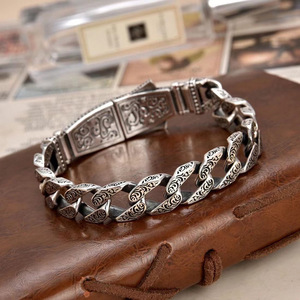Pulsera de León Dominante Estilo Hip Hop, Plata Tailandesa, Estilo Motociclista, Tendencia Punk Personalizada, Hombre Fuerte y Salvaje - Product Image 2