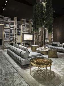 लक्जरी डिजाइन के बाद आधुनिक लो प्रोफाइल 2 सीटर 3 सीटर रहने वाले कमरे सोफे सिलेंडर मजबूत बटन टफ्टेड चमड़े के सोफे - Product Image 6