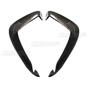 2 pièces de garnitures décoratives en fibre de carbone pour les prises d'air du pare-chocs avant et les séparateurs d'ailes pour Audi A3 A4 S3 S4 2017 2018 2019 - Product Image 2