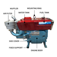 Moteur diesel monocylindre refroidi par eau de type SP SHARPOWER à livraison rapide Zs1115N ZS1125 22hp 24hp à vendre