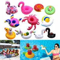 Porte-gobelet gonflable Flamant rose/licorne/beignets/cocotier/crabe/canard boisson flottante piscine plage
