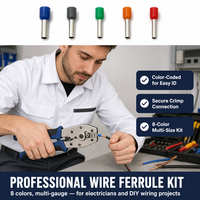 Kit de 700 Terminales de Cobre Aislados para Cable, Operados a Mano, de Varios Tamaños, Codificados por Colores, Conectores Eléctricos