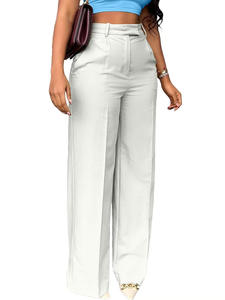 <span class=keywords><strong>Pantalon</strong></span> large à taille haute élégant et décontracté pour femmes, couleur unie, nouveau modèle - Product Image 3