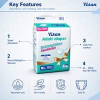 Popok Dewasa Yisan Super Serap Anti Bocor Nyaman Unisex OEM Label Pribadi Grosir Pemasok Partai Besar