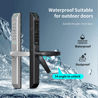 Cerradura Inteligente Delgada de Aleación de Aluminio IP65 Resistente al Agua con Huella Dactilar, RFID, Entrada sin Llave, Contraseña Temporal, Tuya BLE WiFi APP para Hotel