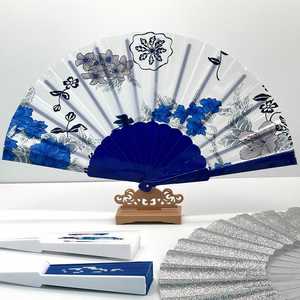 Custom Logo 33CM Ceramic <b>Handheld</b> <b>Fan</b> Sublimation Blanks Hand <b>Fans</b> Polyester Plastic Fabric Folding Clacking <b>Fan</b> for Wedding - Product Image 2
