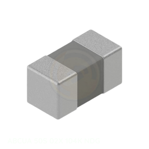 Condensateur céramique 0.1F 100nF 50V X7R 10% 0402 (1005 métrique) ABCUA 50S 02X 104K <span class=keywords><strong>NDG</strong></span> pour applications RF/micro-ondes - Product Image 1