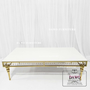 New Design Gold Stainless Steel Crystal Decoration Rectangular Wedding <strong>Birthday</strong> <strong>Tables</strong> for Decorative Party Used - Product Image 6