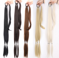 Extension de queue de cheval tressée Jumbo DIY à enrouler, en fibre synthétique haute température, lisse, pour femme, 32 pouces, 150g