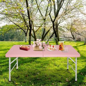 Mesa <span class=keywords><strong>de</strong></span> comedor al aire libre impermeable rectangular plegable mesa <span class=keywords><strong>de</strong></span> plástico portátil con fácil montaje - Product Image 6