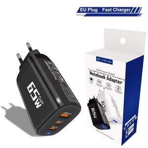 65W GaN快速充电<span class=keywords><strong>USB</strong></span> C型充电器适配器PD & QC3.0兼容5A输出ABS壁式充电器，适用于笔记本电脑和手机9V/2A输入 - Product Image 4