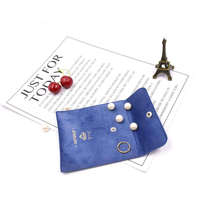 Pochettes d'emballage de bijoux en daim doux de haute qualité personnalisées avec logo en relief sac conteneur de bijoux en relief personnalisé