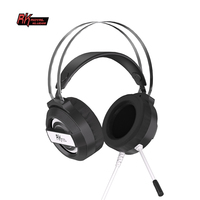 Royal Kludge Headphone Gaming Berkabel 3.5Mm, Headset Over Ear Gamer Noise Cancelling Audifonos Headphone Game RGB dengan Mikrofon