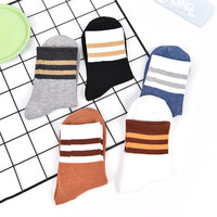 Top qualité été drôle hommes coton absorber la sueur mode classique rayé chaussettes