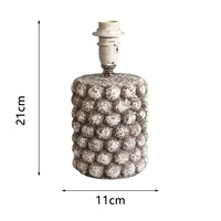 Lampe de table en céramique style Wabi Sabi, texture plâtre blanc crémeux, pour chambre à coucher, éclairage DIY, base de lampe, livraison directe d'usine