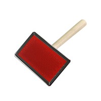 Brosse démêlante antibactérienne pour animaux de compagnie avec manche en bois et picots métalliques pour chat et chien