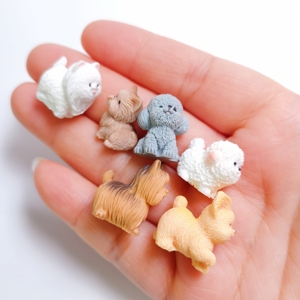 Figura Decorativa de Perro <span class=keywords><strong>Poodle</strong></span> de Dibujos Animados, Miniatura de Resina para Bonsái, Micropaisaje, Jardín de Hadas - Product Image 2