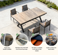 Meubles de jardin personnalisés, table pliante d'extérieur, ensemble de chaises, chaise imperméable avec cadre en aluminium pour hôtel ou restaurant