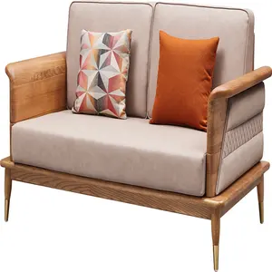 Custom OEM 3 Seat Wooden Furniture Modern Home Living Room Luxury High End Hotel Designer Elegant Sofa Set