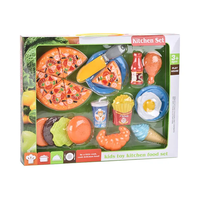 Jouets de coupe de restauration rapide, en plastique, cuisine pour enfants, jeux pour faire semblant de couper le pain et la Pizza, émulation de la nourriture