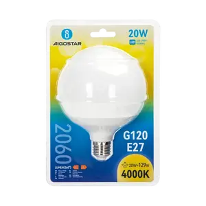 Ampoule LED G120 E27 20W, efficacité énergétique, longue durée de vie, idéale pour l'éclairage général et la création d'ambiance chaleureuse. - Product Image 2