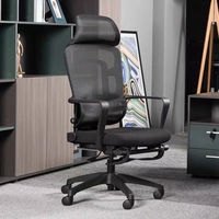 Chaise de bureau ergonomique moderne en tissu noir, réglable en hauteur, inclinable et pivotante, idéale pour les réunions, directement de l'usine