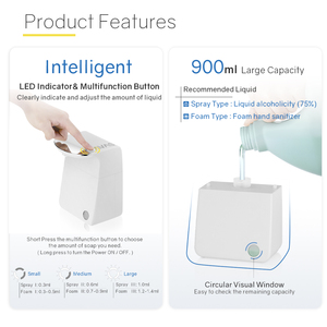 เครื่องจ่ายสบู่เหลวแบบ<span class=keywords><strong>โฟม</strong></span>ล้างมืออัตโนมัติ950มล. เซนเซอร์อั<span class=keywords><strong>จ</strong></span>ฉริยะทำจากพลาสติก ABS - Product Image 3