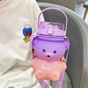 Mignon dégradé de couleur givré étanche <span class=keywords><strong>1L</strong></span> <span class=keywords><strong>gourde</strong></span> potable enfants ecole tasse bpa gratuit école voyage en plastique enfants bouteille d'eau - Product Image 3