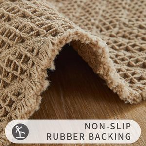 מרקיע מכשיר חדש לכבס אמבט שטיח ללא החלקה מחצלת wffle עבור חדר אמבטיה רצפת אמבטיה סופר סופג wffle אמבטיה מחצלת עם סכות - Product Image 2