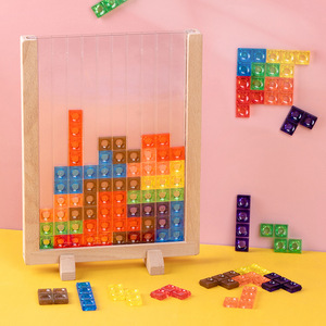Blocs de construction en cristal Puzzle éducation précoce Montessori en bois 3D Puzzle jouet pour enfants jouets éducatifs - Product Image 3