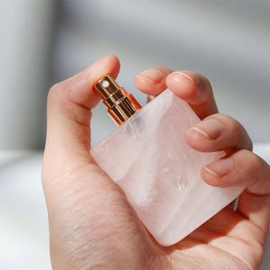 Flacon pulvérisateur de parfum en Quartz Rose naturel, luxe Unique, 5ml - Product Image 3