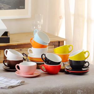 Chất lượng cao gốm Cappuccino Cup và chiếc đĩa Set với biểu tượng tùy chỉnh - Product Image 2