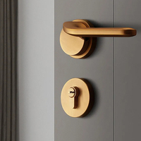 Poignée de porte de luxe moderne européenne avec serrure pour porte intérieure, poignée de porte à levier en acier inoxydable chromé