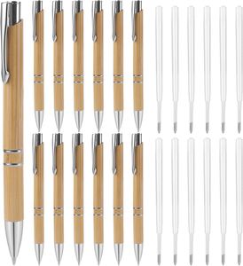 Custom Logo Bamboo ECO Retractable Ballpoint <b>Pens</b> 1.0mm Writing Width for School Stationery Gift Writing Promotions - Product Image 5